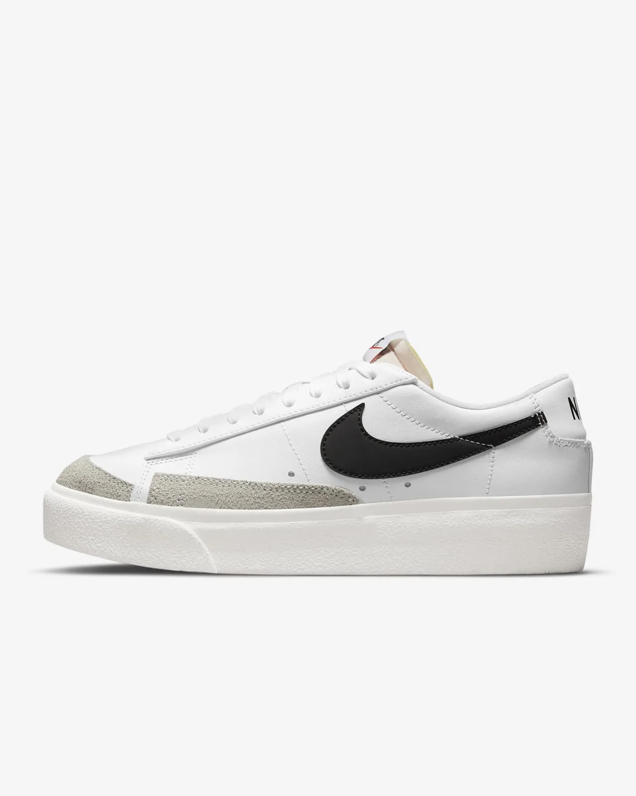 Nike blazer low platform white black