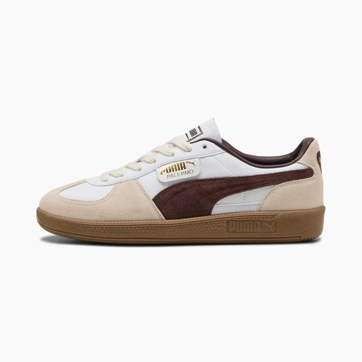 PUMA palermo White-Chocolate Brown-Gum