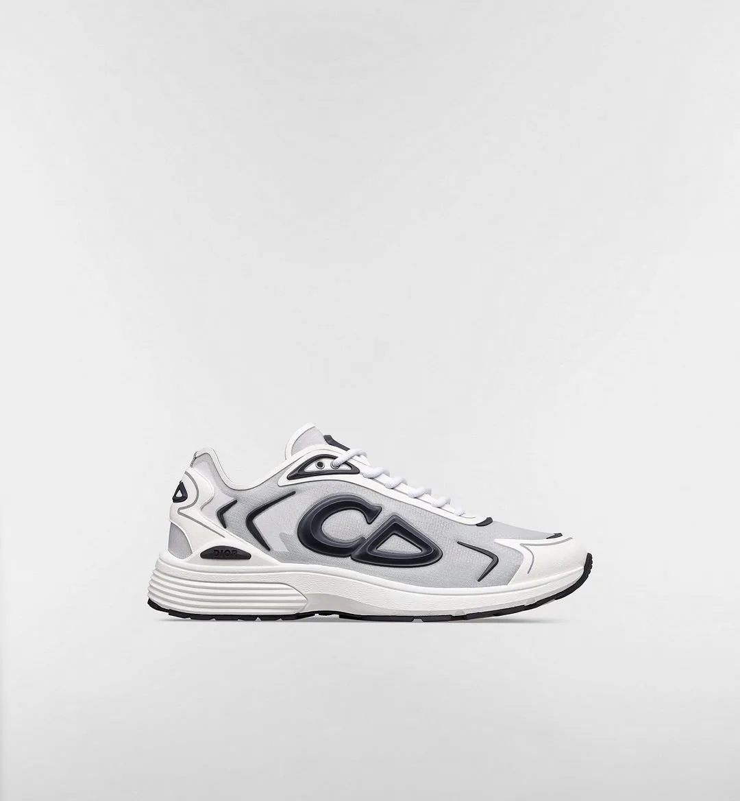 B30 Countdown Tech Sneaker White Semi-Transparent N3O Nylon, White and Gray Technical Fabric and Navy Blue Rubber