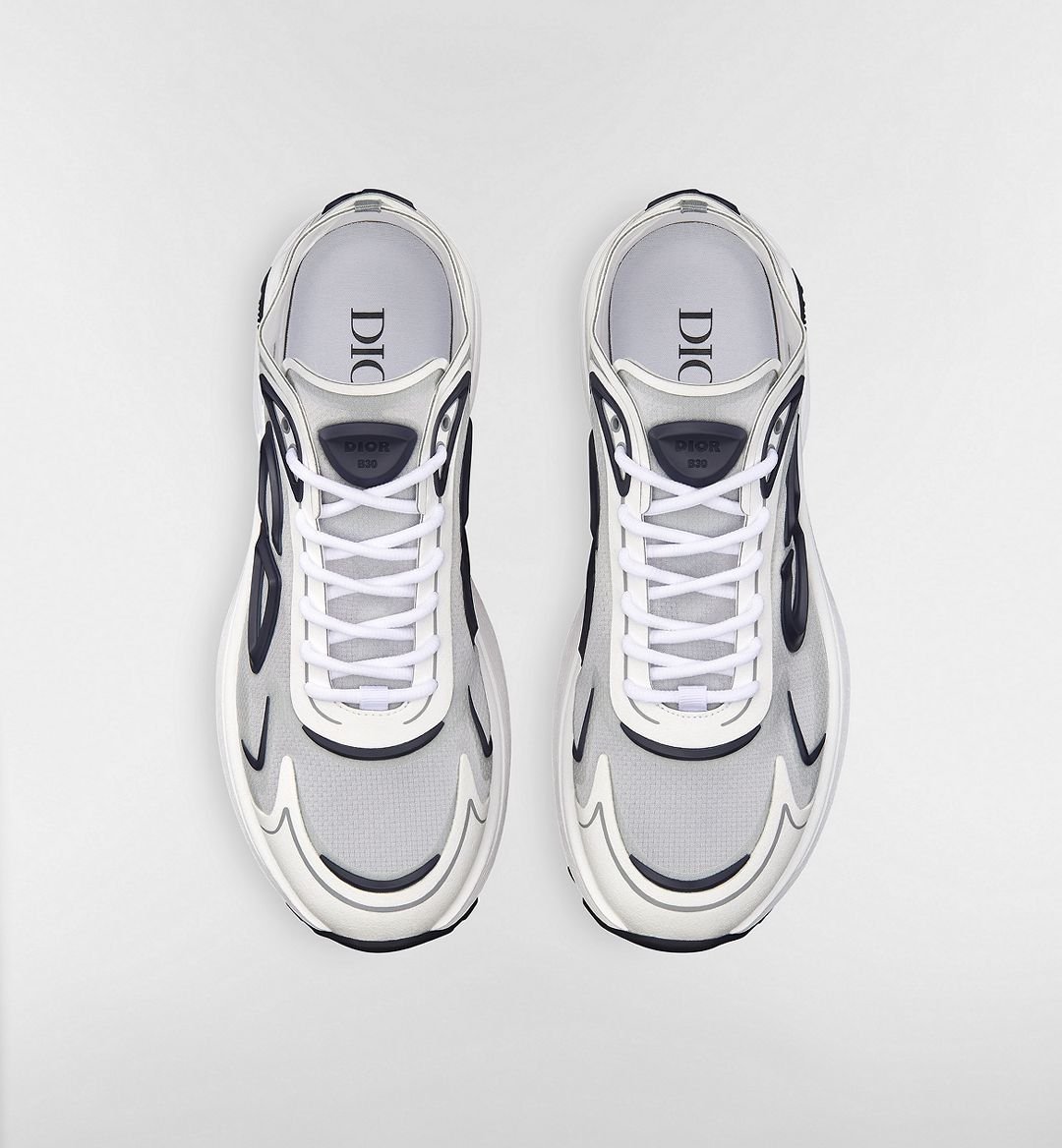 B30 Countdown Tech Sneaker
White Semi-Transparent N3O Nylon, White and Gray Technical Fabric and Navy Blue Rubber - Image 3