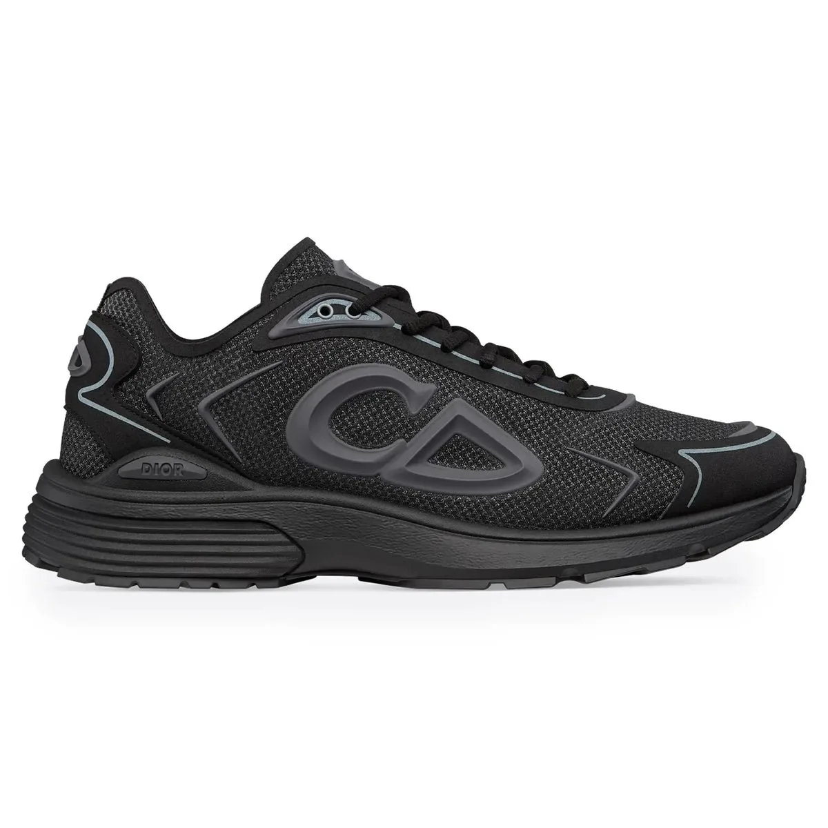 B30 Countdown Tech Sneaker Black Semi-Transparent N3O Nylon, Black Technical Fabric and Gray Rubber