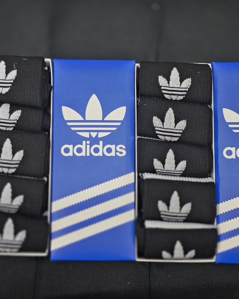 Adidas 5 In 1 black cotton socks