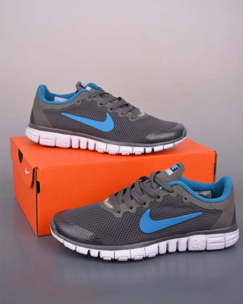 Nike Free 3.0 Running Shoes – Grey / Blue / White